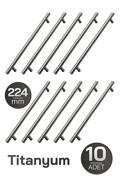 Badem10 224 mm (10 komada) metalni namještaj u titan boji, ručke za kuhinjske...