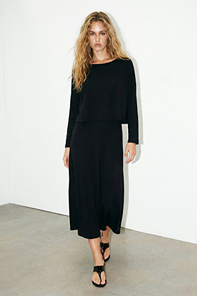 Drop by TrendyolMilla Crna Modal bluza od šifona TDRSS26EL00007