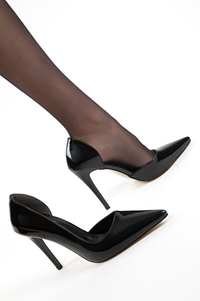 SOHO Black Patent Leather Women's Classic Heeled Shoes 21282