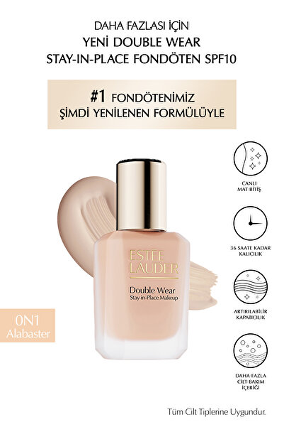 Estee Lauder Double Wear Stay-in-Place Fondöten SPF10 Canlı Mat Bitiş (0N1 AL...