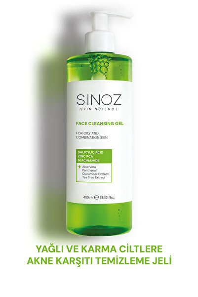 SİNOZ Yağlı ve Karma Ciltler İçin Sebum Dengeleyici Yüz Temizleme Jeli 400 ml