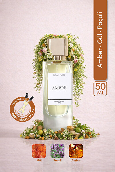 ILLUSIONE FRAGRANCE Ambre Edp Kadın Parfüm 50ml | Amber-paçuli-gül | Bergamot...