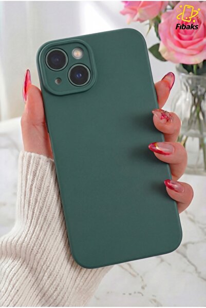 Fibaks حافظة آيفون 13/14 مع غطاء سيليكون سائل ناعم مخملي مع حماية للكاميرا