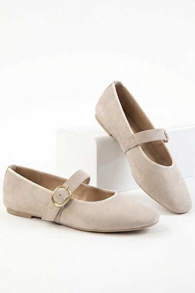 SOHO Beige Suede Women's Ballerinas 21316
