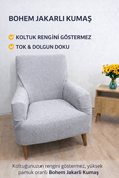 Faiend Bukel Jakarlı Tek Kişilik  | Lastikli Koltuk Örtüsü | koltuk kılıfı