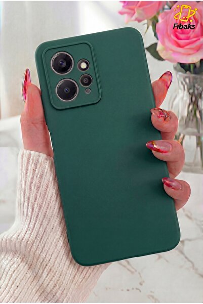 Fibaks Redmi Note 12 Kılıf Kamera Çıkıntılı Yumuşak Dokulu Silikon Kapak