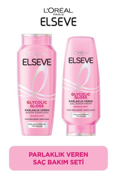 ELSEVE Glycolic Gloss Parlaklık Veren Saç Bakım Rutini Seti: Şampuan & Saç Kremi