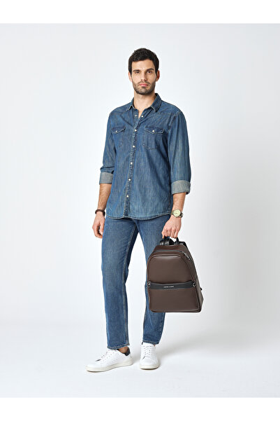 Pierre Cardin Кафяв регулируем ремък за багаж Ежедневен мъжки раница за лапто...