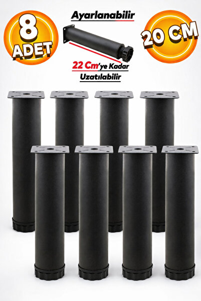 Badem10 Ayarlanabilir Mobilya Kanepe Konsol Koltuk Metal Destek Ayağı 20 Cm S...