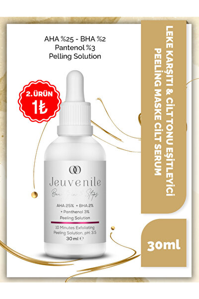 Jeuvenile AHA %25 + BHA %2 Peeling Maske Serum – Leke Karşıtı & Cilt Tonu Eşi...