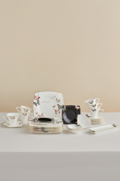 Karaca Fine Pearl Unique 26 Parça 6 Kişilik Kare İnci Kahvaltı Takımı