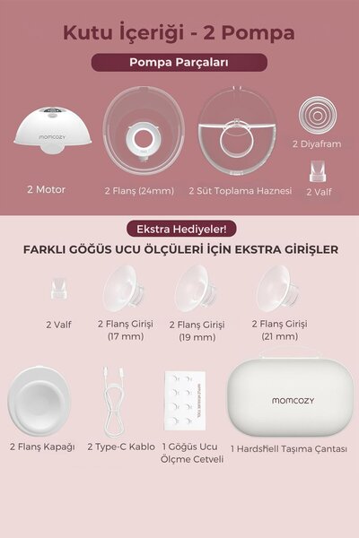 Momcozy M5 Kablosuz Göğüs Pompası (Çiftli)
