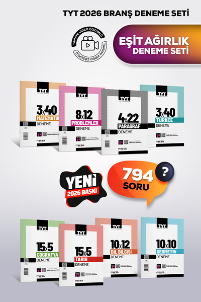 Marka Yayınları Tyt Eşit Ağırlık Branş Deneme Sınavı Seti 8 Fasikül 68 Deneme