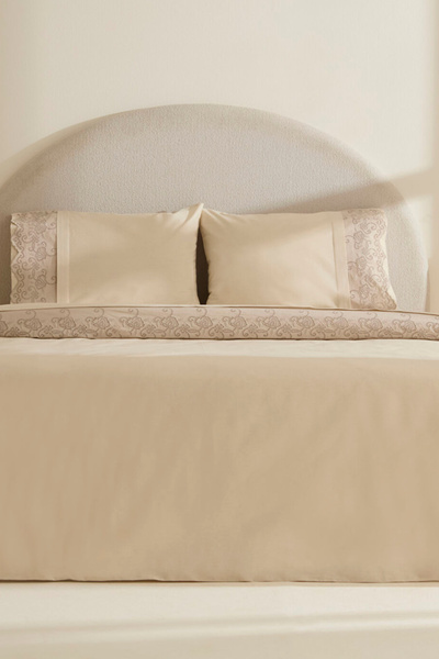 Karaca Home Avenza Brodeli Çift Kişilik Nevresım Takımı Bej