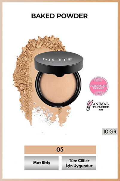 NOTE Baked Powder Mat Bitişli Fırınlanmış Toz Pudra - 05 Soft Beige