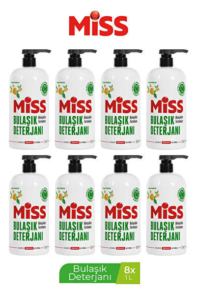 Miss MİSS BULAŞIK DETERJANI LİMON 1 L x 8 ADET