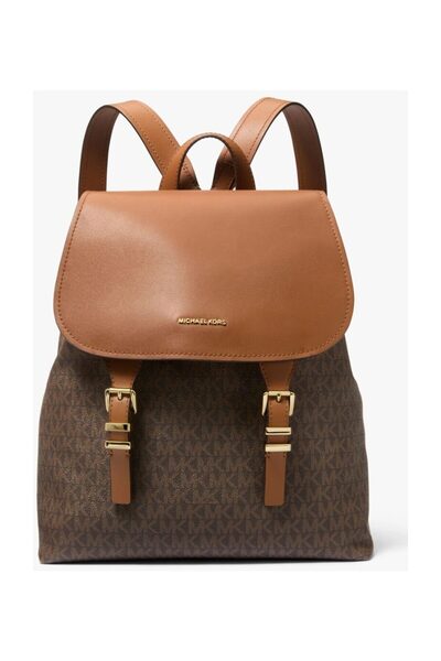 Michael Kors Rucsac pentru femei cu model monogramă și logo cu text pe capac ...