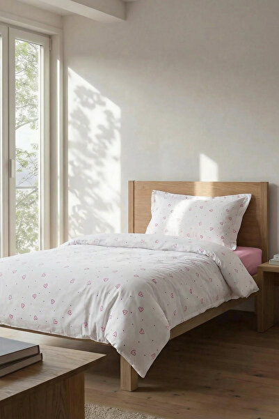 TRENDYOLMİLLA HOME Single Pink Heart Duvet Cover Set Without Sheets Tphss26Tk...