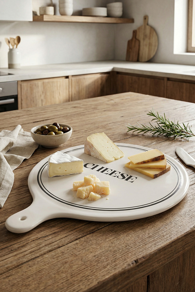 TRENDYOLMİLLA HOME Bedruckter Keramik-Präsentations- und Käse-Teller 26 cm TP...