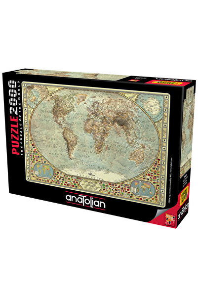 Anatolian Puzzle 2000 Parça Yapboz Puzzle - Dünya Haritası 3935