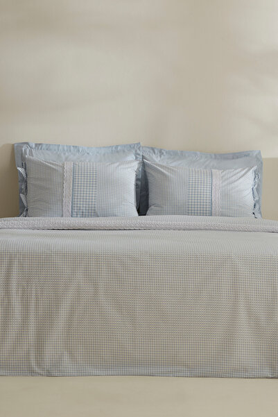 Karaca Home Luisa 100% Cotton Double Duvet Cover Set Blue