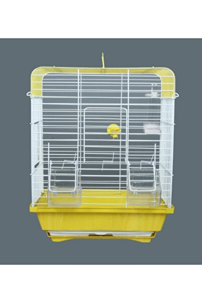 Mavi Kaktüs Çift Kapılı Orta Boy Muhabbet Kuşu Kafesi 2 Ad Kapaklı Yemlik, 1 ...