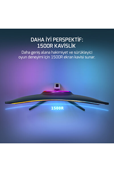GamePower Vivid V80 27'' Fast VA Panel Curved RGB 300Hz 0.5ms FHD 2x2W Speaker Gaming Monitör (Sıfır