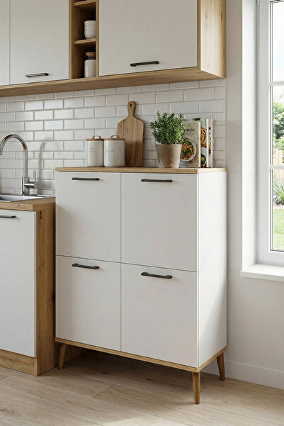 Skandi homeworks Vittoria 4 kapaklı Çok Amaçlı Dolap Kahve Köşesi