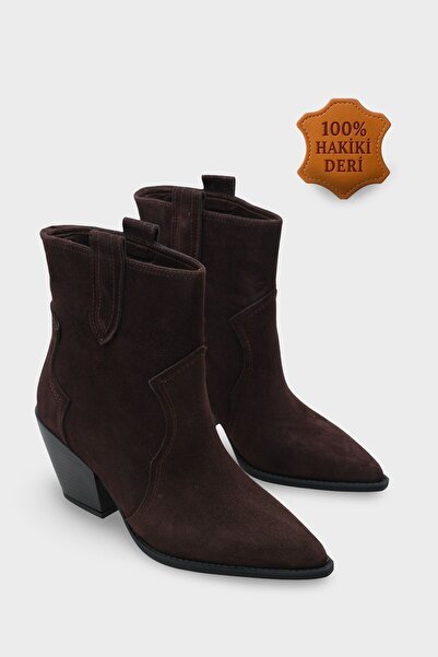 Capone Outfitters Tiffani Sivri Burunlu Hakiki Deri Yandan Çekmeli Kadın Kovb...