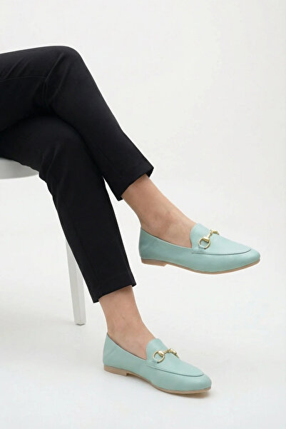 BIG OCEAN Hakiki Deri Ortopedik Babet Tokalı Kadın Ayakkabı