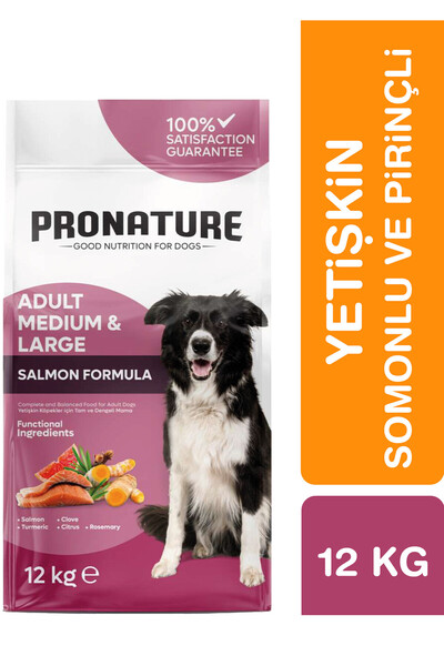Pronature Orta ve Büyük Irk Yetişkin Kuru Köpek Maması (Derma Shine) - Somonl...