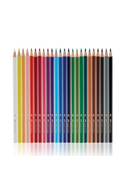 Faber Castell Kuru Boya Kalemi, Metal Tüp, 24'lü, Ergonomik Gövde, Canlı ve Parlak Renkler,Yüksek Kaliteli