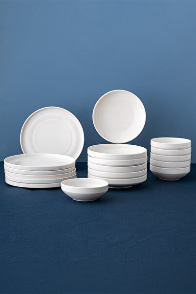 Emsan Alfa Porselen 18 Parça 6 Kişilik Yemek Takımı Beyaz