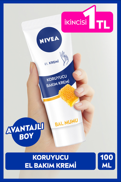 NIVEA Koruyucu El Bakım Kremi Bal Mumu 100ml, Nemlendirici, Yumuşak Cilt, Yağ...