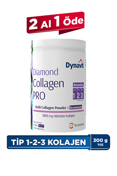Dynavit Diamond Multi Collagen&Bromelain(Ananas Ekstresi)300g Toz-Hidrolize-Ö...