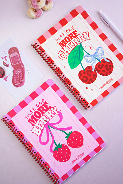 Victoria's Journals A5 Spiralli Okul Defteri 2’li Set – Kareli, Soft Touch Kapak