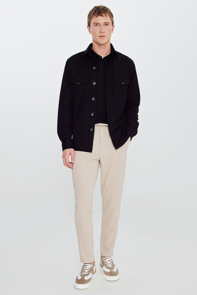 AC&Co / Altınyıldız Classics Erkek Bej Slim Fit Dar Kesim Beli Bağlamalı Yan ...