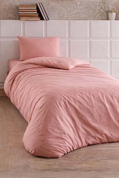 Çeyiz Diyarı Σετ Παπλωματοθήκη Μονό Κρεβάτι με Ελαστικό Σεντόνι Αμύγδαλο Πούδρα