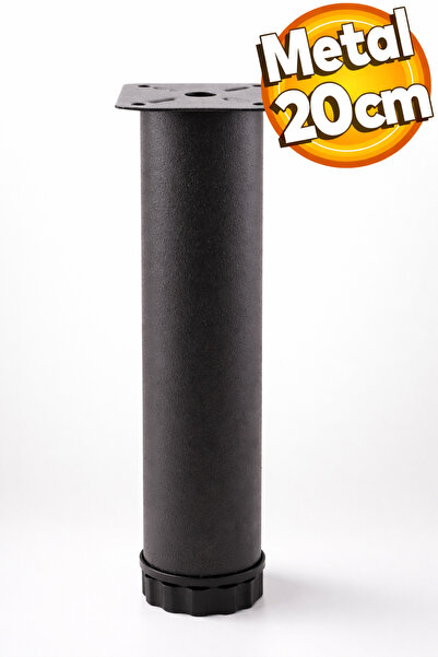 Badem10 Akça Регулируеми метални 20 см черни подложки за мебели, повдигащи кр...