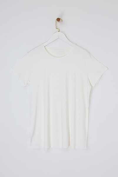 Drop by TrendyolMilla Bela osnovna pletena majica TDRSS26TS00004