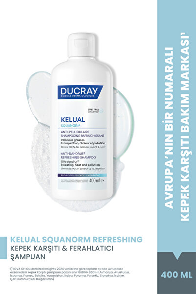 Ducray Kelual Squanorm Kepek Karşıtı & Ferahlatıcı Şampuan 400 ml