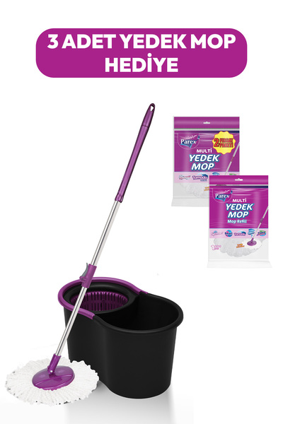 Parex Black Editlon Otomatik Temizlik Seti ve 3'lü Yedek Mop