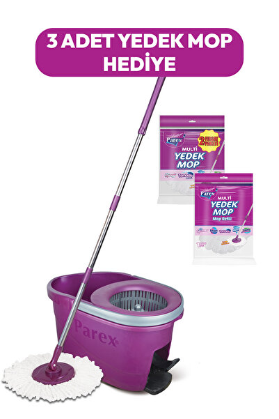 Parex Thunderbolt Pedallı Otomatik Temizlik Seti ve 3'lü Yedek Mop