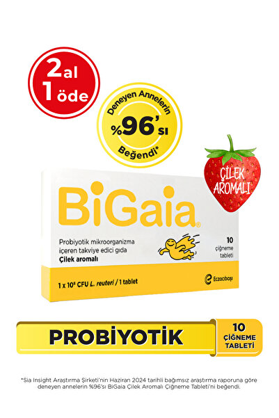 Bigaia Probiyotik Çilek Aromalı 10’lu Çiğneme Tablet - Sindirim Sistemi&Bağış...