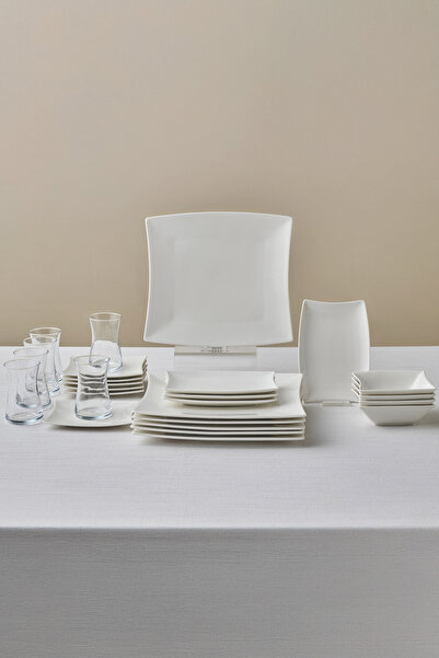 Karaca New Perfect White Porselen 26 Parça 6 Kişilik Kare Kahvaltı/servis Takımı