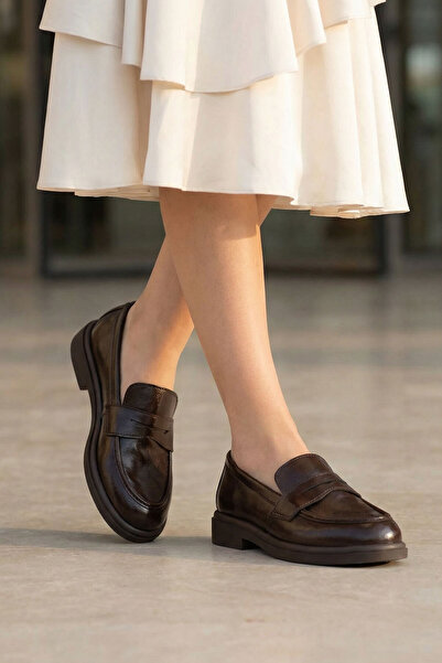 SOHO Braune Damen-Loafer-Schuhe 21241