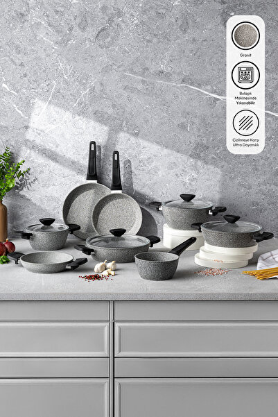 Emsan طقم أواني طهي فورتيس جرانيت 12 قطعة