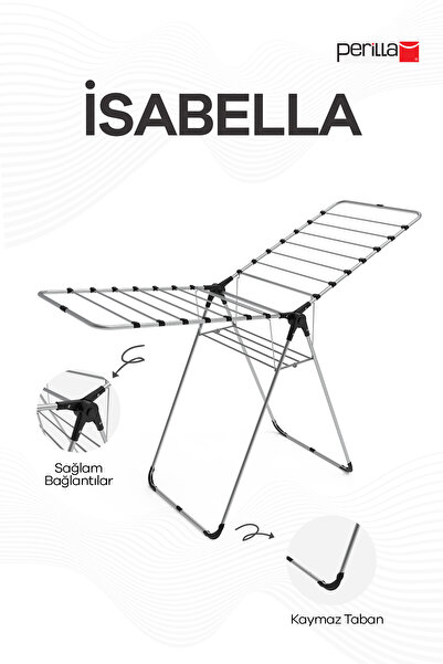 Perilla Isabella Çamaşır Kurutmalık 14.3 m Asma Kapasiteli Katlanabilir Kurut...