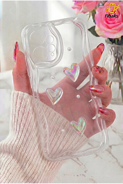 Fibaks حافظة Redmi Note 12 مصنوعة من السيليكون الشفاف بتصميم ثلاثي الأبعاد عل...