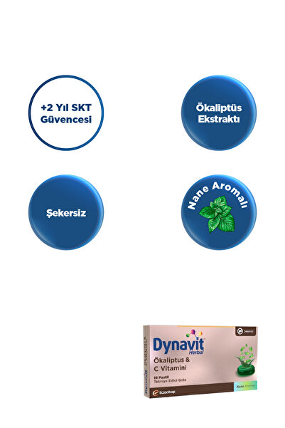 Dynavit Herbal Ökaliptus & C Vitamini 16 Pastil - Ökaliptus, C Vitamini - Bağışıklık